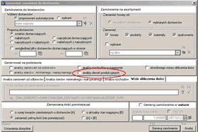generator zamwie dodano moliwo analizy zlece produkcyjnych podczas generowania zamwie