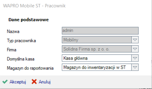 WAPRO Best. Dodawanie uczestników inwentaryzacji w czasie konfiguracji połączenia