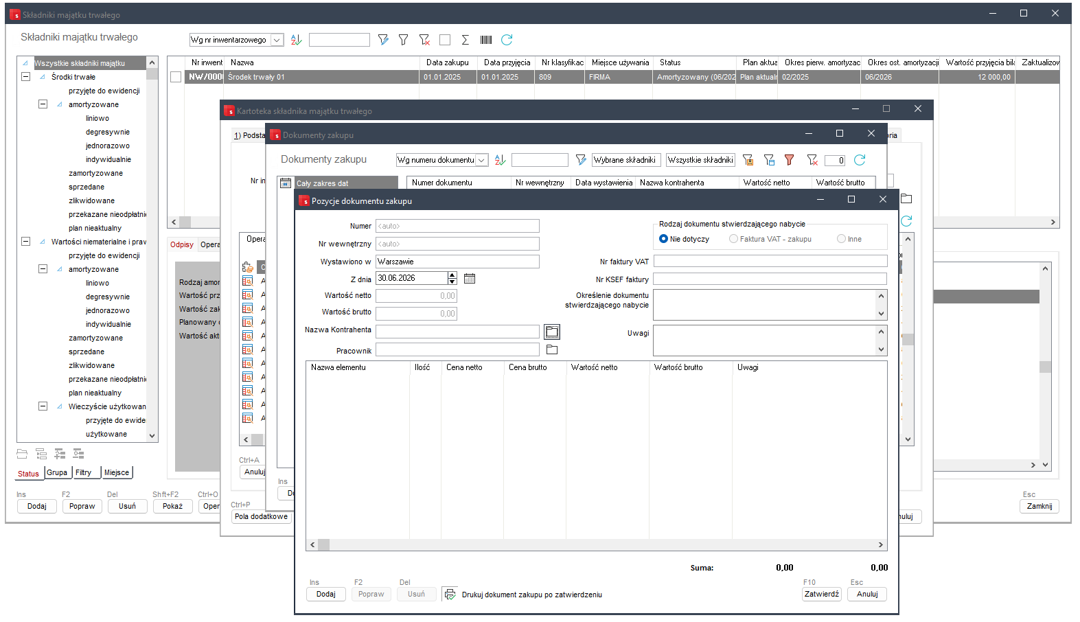 Wapro Best - formatka dokumentu zakupu