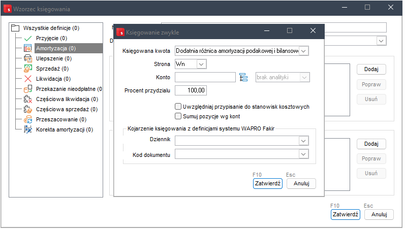 Wapro Best - formatka "Wzorzec Księgowania"