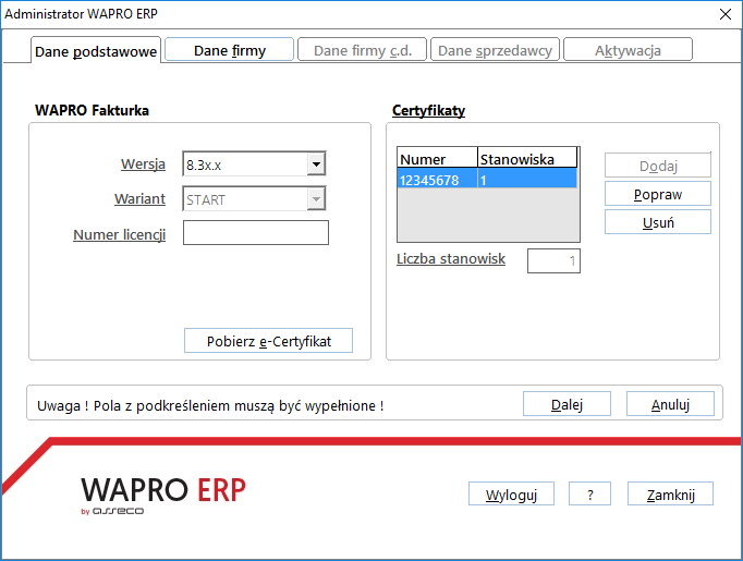 Wapro fakturowanie