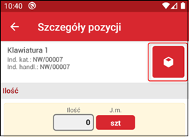 Wapro mobilny inwentaryzator pozycje kartoteka ST produktu