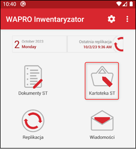 Wapro mobilny inwentaryzator kartoteka ST produktu