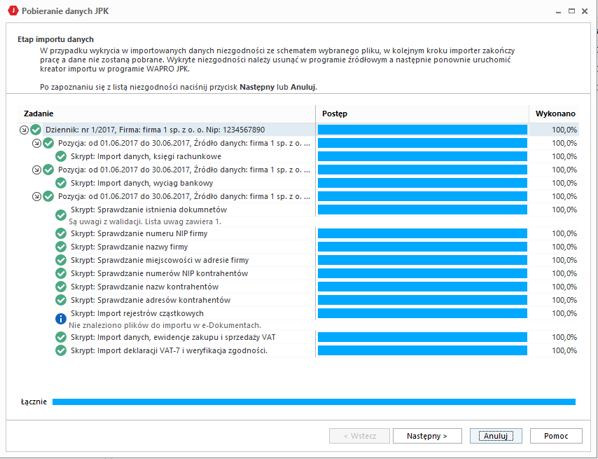 WAPRO JPK. Pobieranie danych JPK. Krok 5. Pobieranie danych