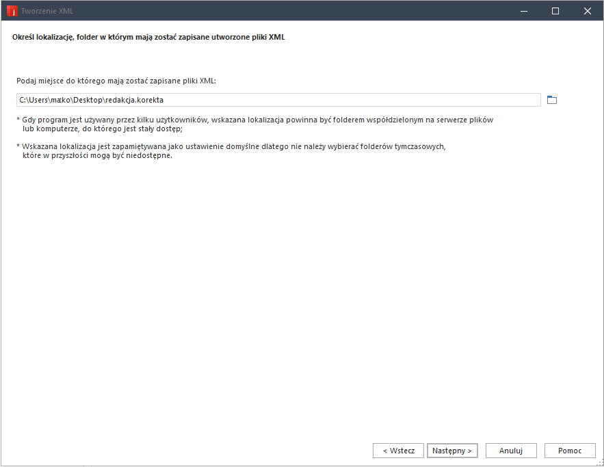 WAPRO JPK. Tworzenie XML - Krok 2