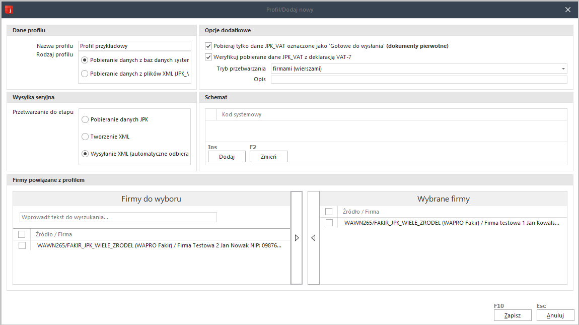 WAPRO JPK. Modyfikacja utworzonej automatycznie listy