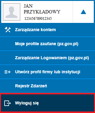 WAPRO JPK. Portal e-PUAP - wylogowywanie