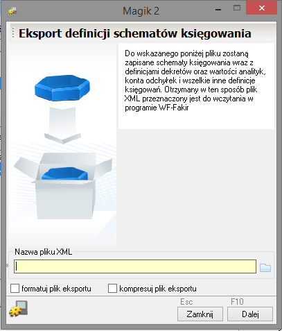 WAPRO Fakir. Eksport definicji schematów księgowania