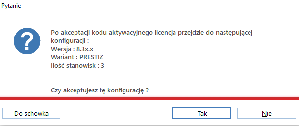 WAPRO Fakir. Pytanie - Akceptacja konfiguracji licencji