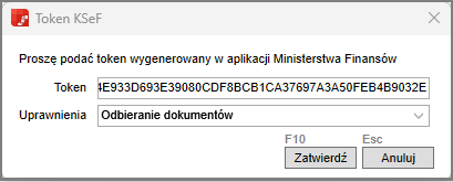 WAPRO Fakir. Wysyłanie tokena uwierzytelniajacego do usługi Businesslink