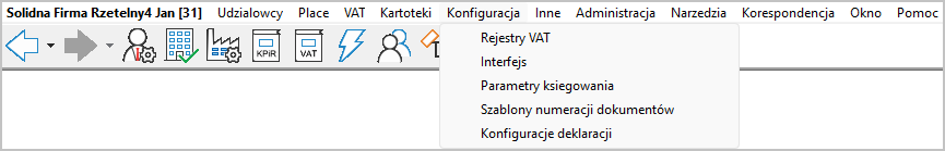 WAPRO Kaper. Główne menu - pasek