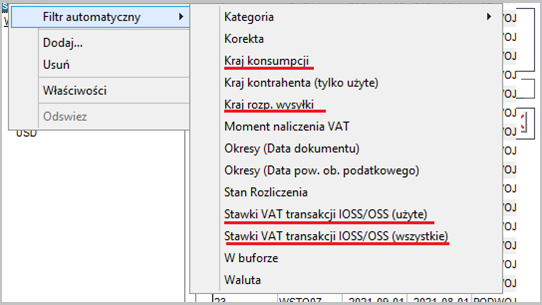 WAPRO Kaper. Filtry transakcji OSS i IOSS