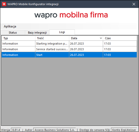 Wapro mobilny handlowiec konfiguracja