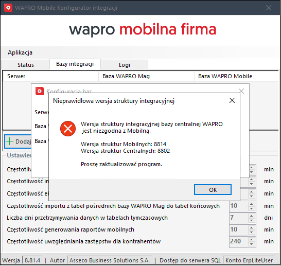 Wapro mobilny handlowiec konfiguracja