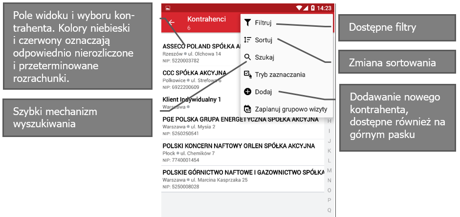 Wapro mobilny handlowiec lista kontrahentów