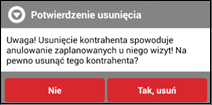 Wapro mobilny handlowiec usunięcie kontrahenta