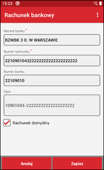 Wapro mobilny handlowiec konta bankowe edycja