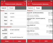 Wapro mobilny handlowiec szczegóły pozycji