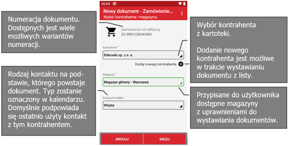 Wapro mobilny handlowiec zarejestruj fakturę