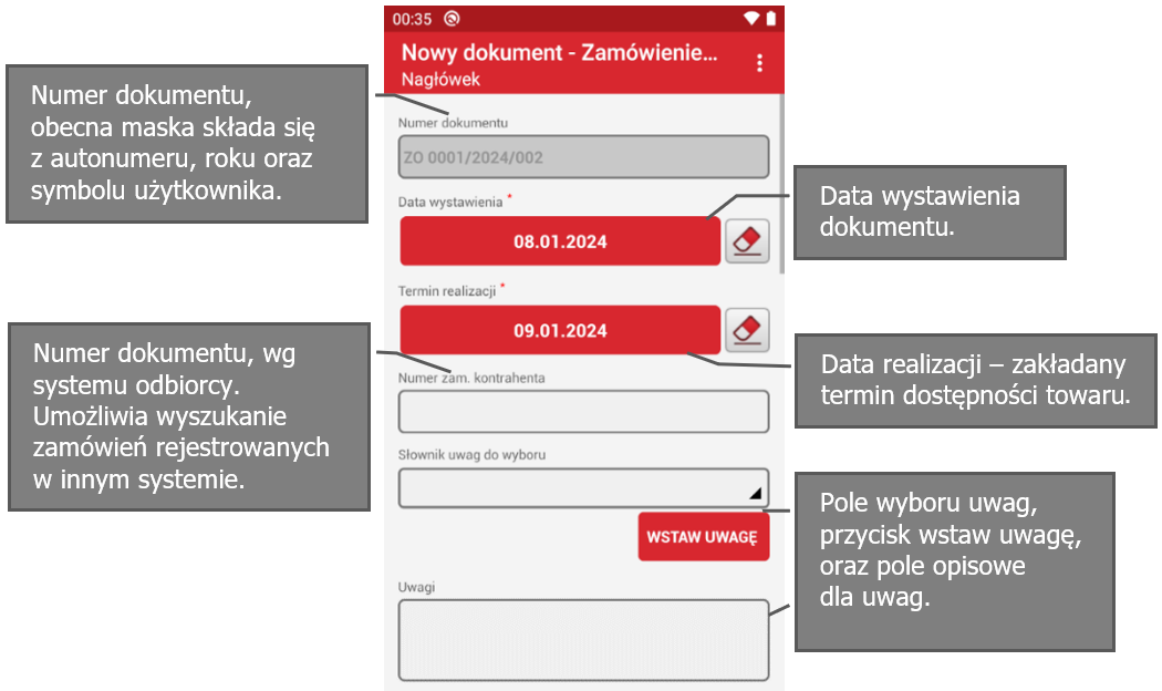 Wapro mobilny handlowiec nagłówek