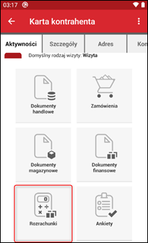 Wapro mobilny handlowiec dokumenty rozrachunki