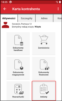 Wapro mobilny handlowiec ankieta kontrahenta