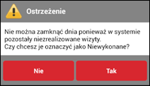 Wapro mobilny handlowiec zakończenie dnia