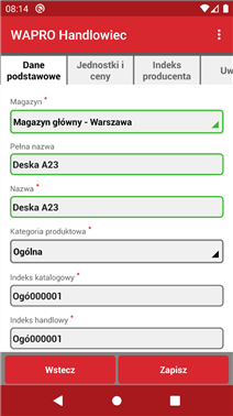 Wapro mobilny handlowiec produkty