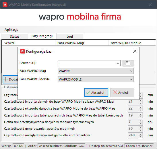 Wapro mobilny handlowiec konfiguracja