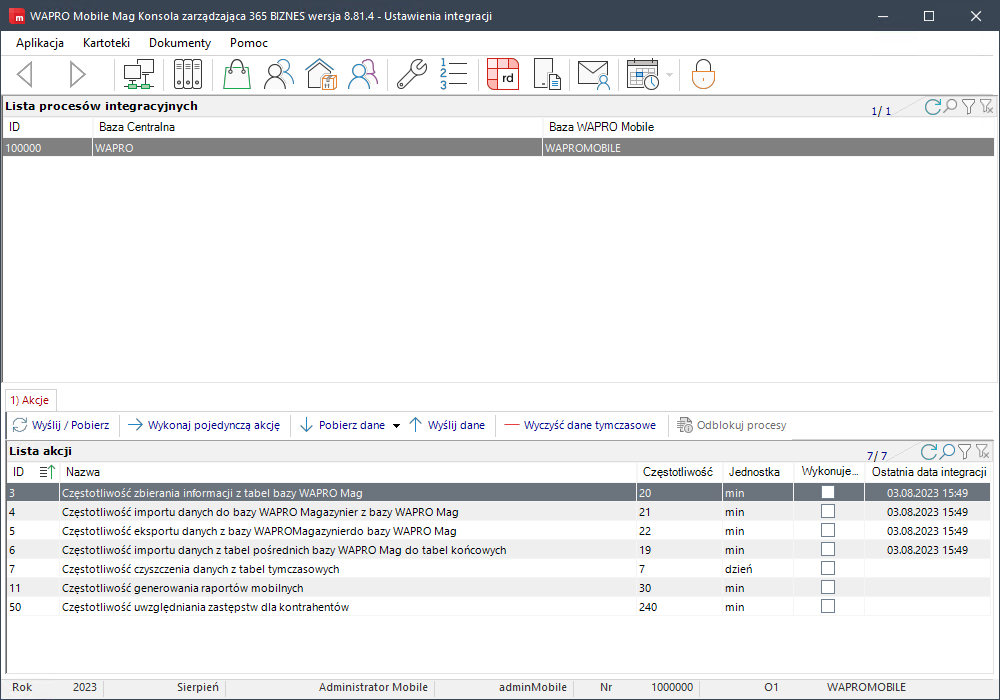 Wapro mobilny magazynier konsola integracja