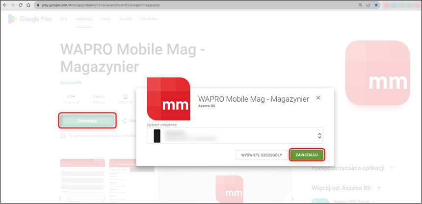 Wapro mobilny magazynier instalacja