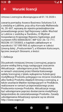 Wapro mobilny magazynier umowa licencyjna