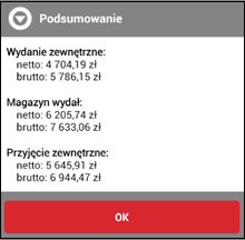 Wapro mobilny magazynier dokumenty podsumowanie