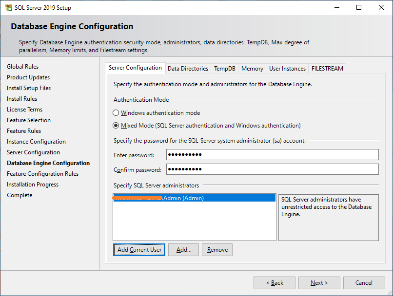 Instalacja SQL Server